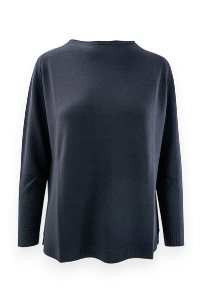 Pure wool crew neck with curl