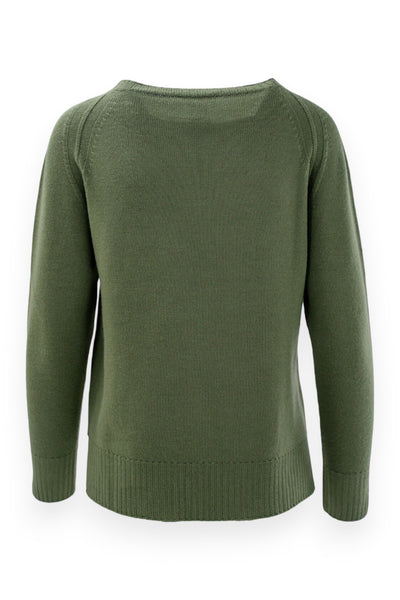 Pure wool crew neck with slits