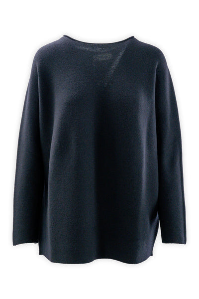 Girocollo over con taglio ad ovetto con lavorazione links