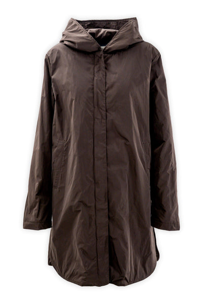 Technical taffeta parka with hood