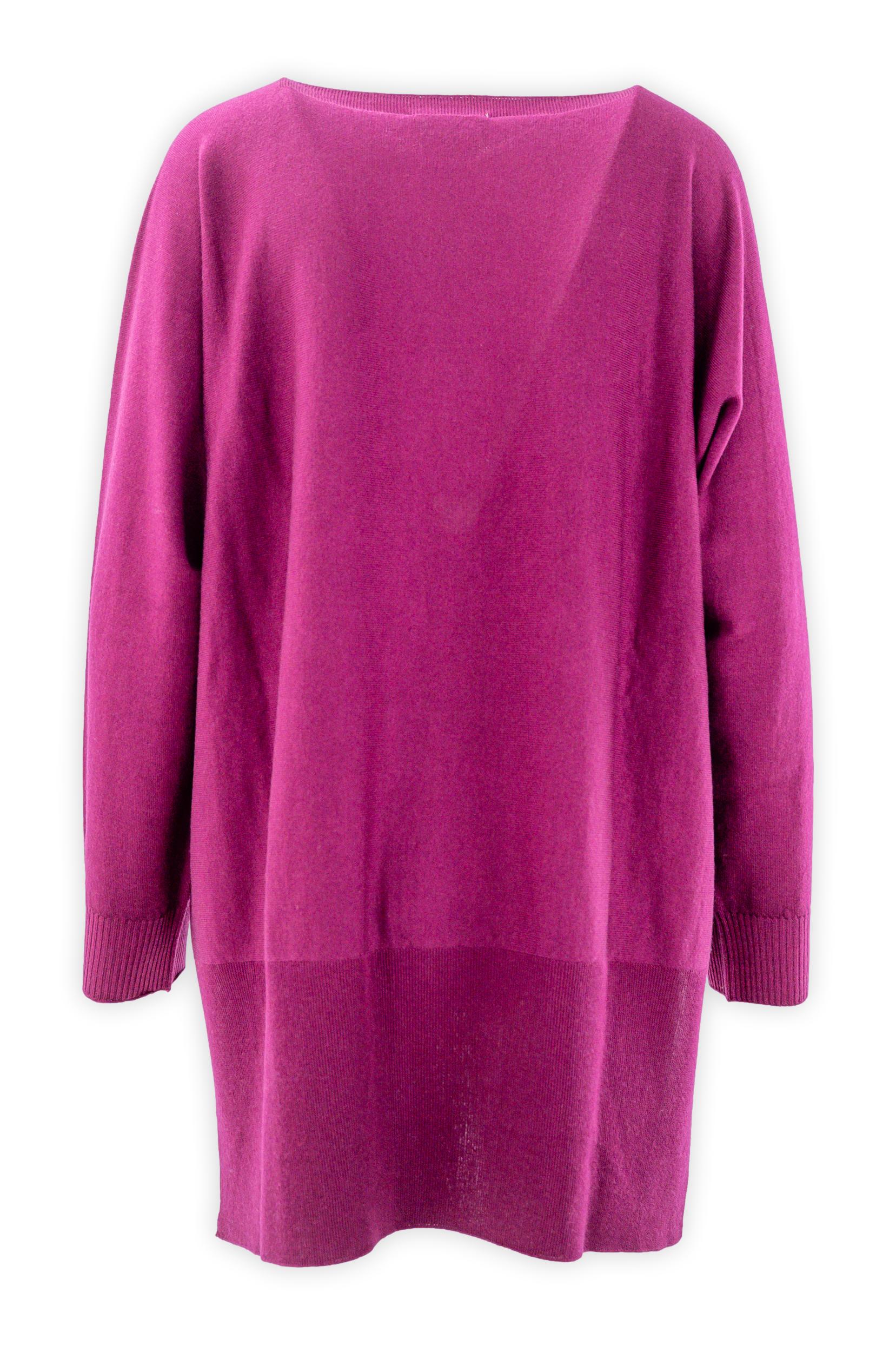 Maglia collo a barchetta curvy in pura lana