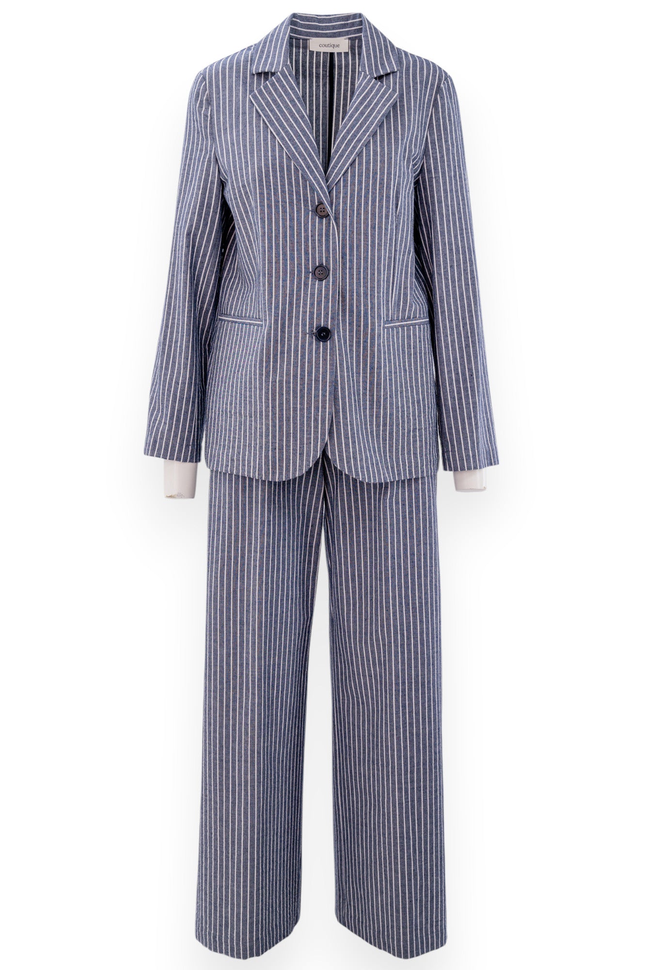 Pantalone a palazzo in cotone con cinturino con coulisse
