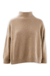 Maglia con collo a vulcano in puro cashmere finezza due fili