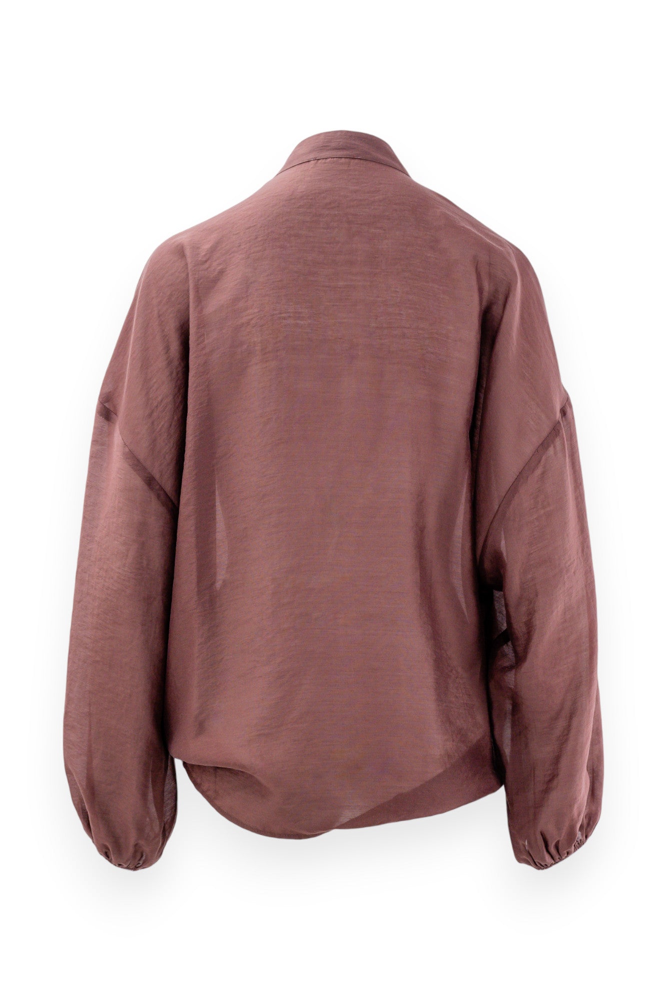 Camicia in pregiato lyocell con collo alla coreana