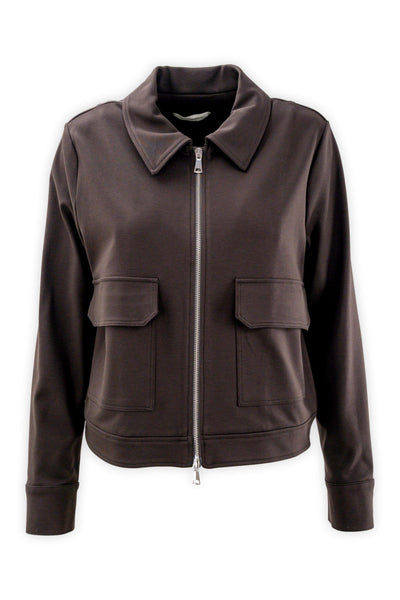 Zip-up jacket with stretch texture