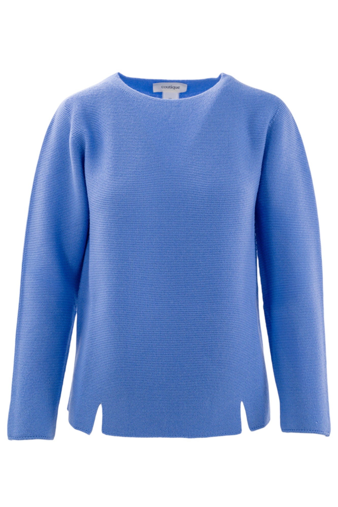 Pure wool links crewneck with front slits