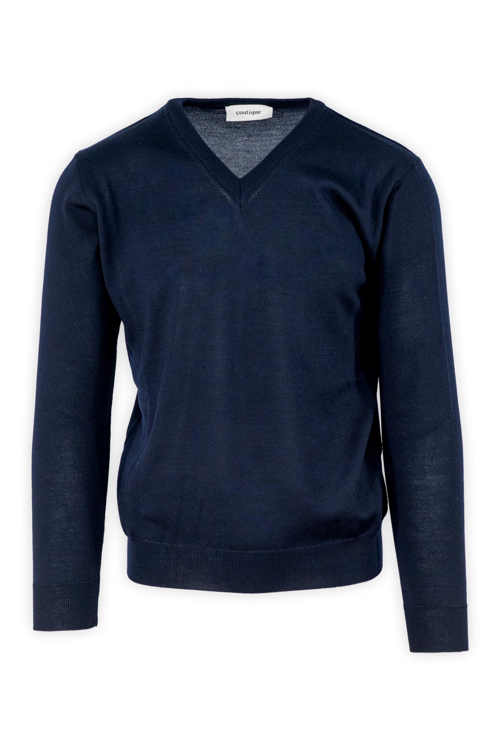 Maglia con Scollo a V in Pura Lana Zegna