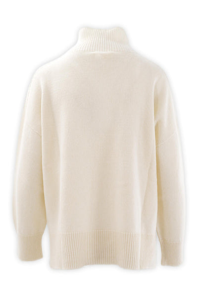 Maglia con collo a cratere in lana e cashmere