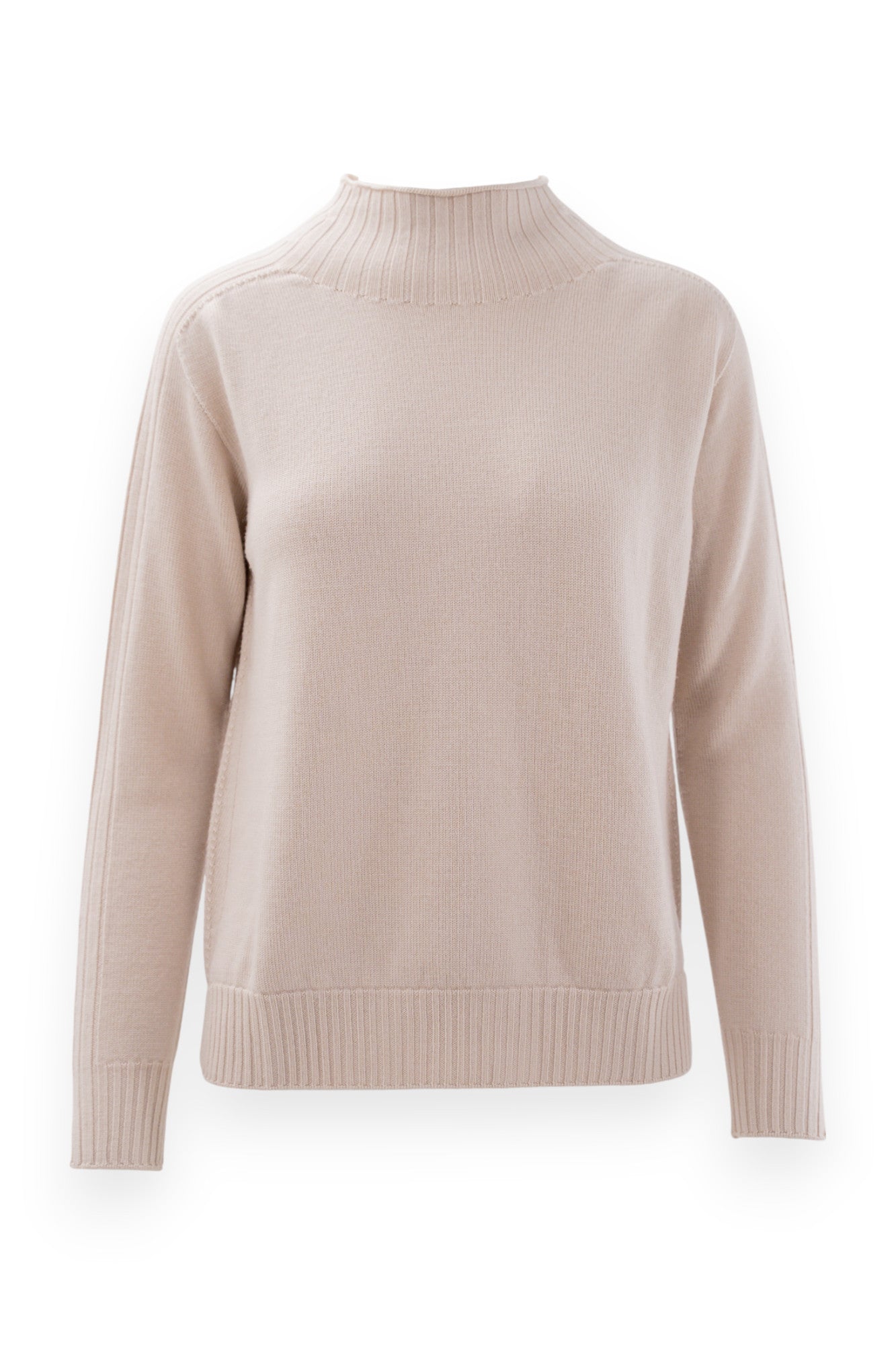Maglia con collo a lupetto in pura lana