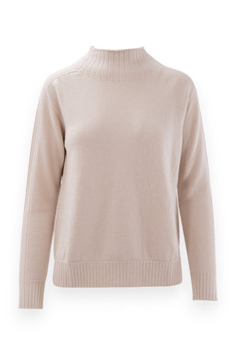 Maglia con collo a lupetto in pura lana