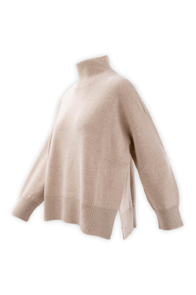 Wool and cashmere crater neck sweater