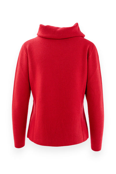 Donut neck sweater with rice grain workmanship