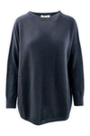 Girocollo in puro cashmere con fondo stondato
