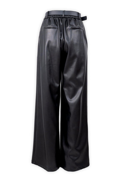 Pantaloni palazzo in ecopelle