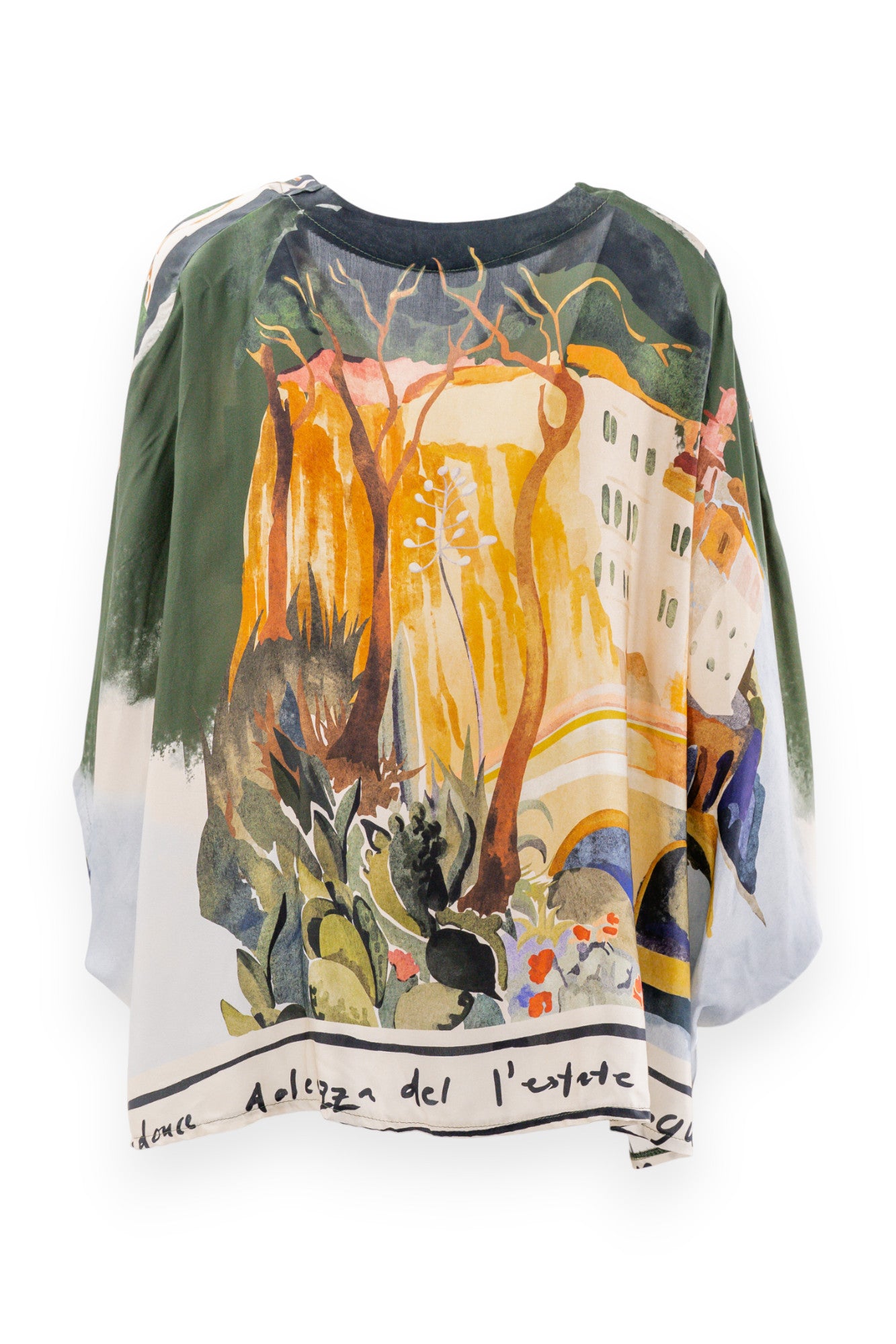 Camicia con manica pipistrello in fantasia
