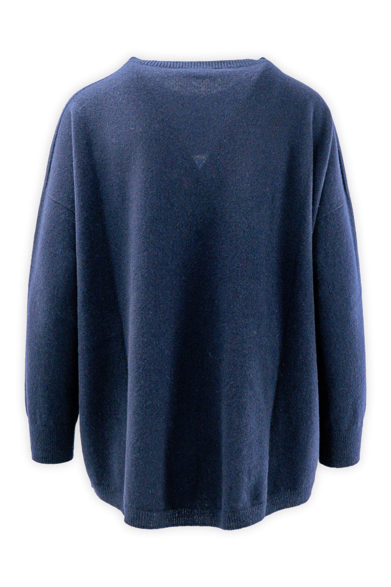 Girocollo in puro cashmere con fondo stondato