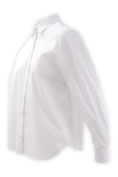 Camicia in cotone pregiato con bottoni diagonali