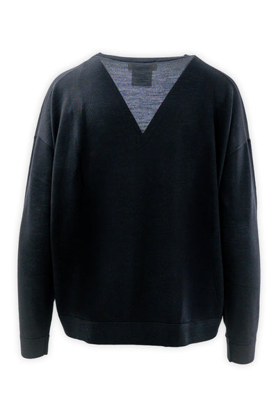 V-neck sweater in pure merino wool