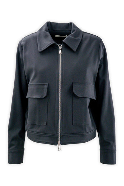 Zip-up jacket with stretch texture
