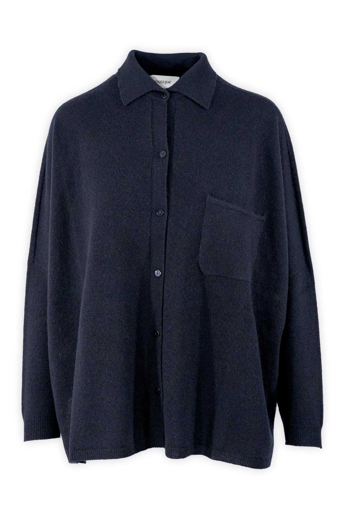 Maxi camicia in lana e cashmere