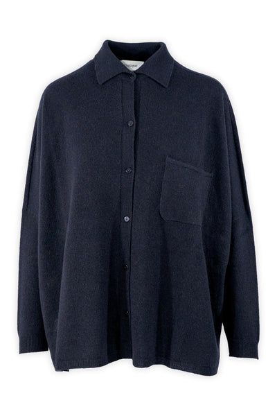 Maxi camicia in lana e cashmere