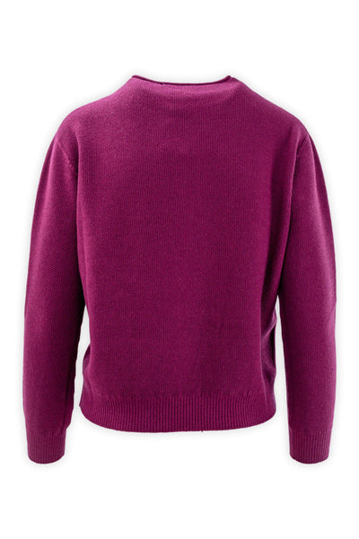 Rice-worked crewneck sweater