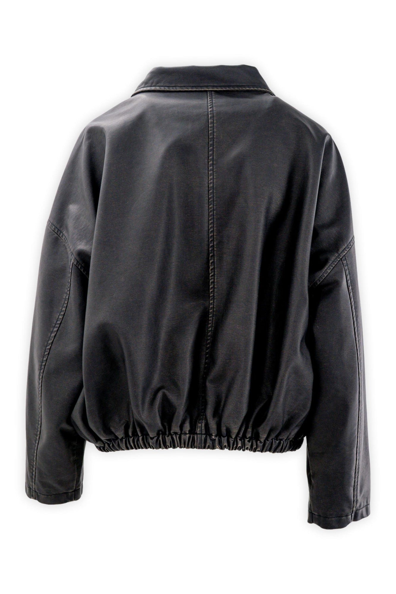 Giubbino in ecopelle effetto vissuto con zip