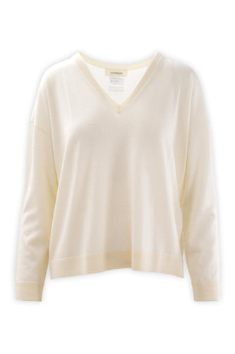 Maglia scollo a V in pura lana merinos