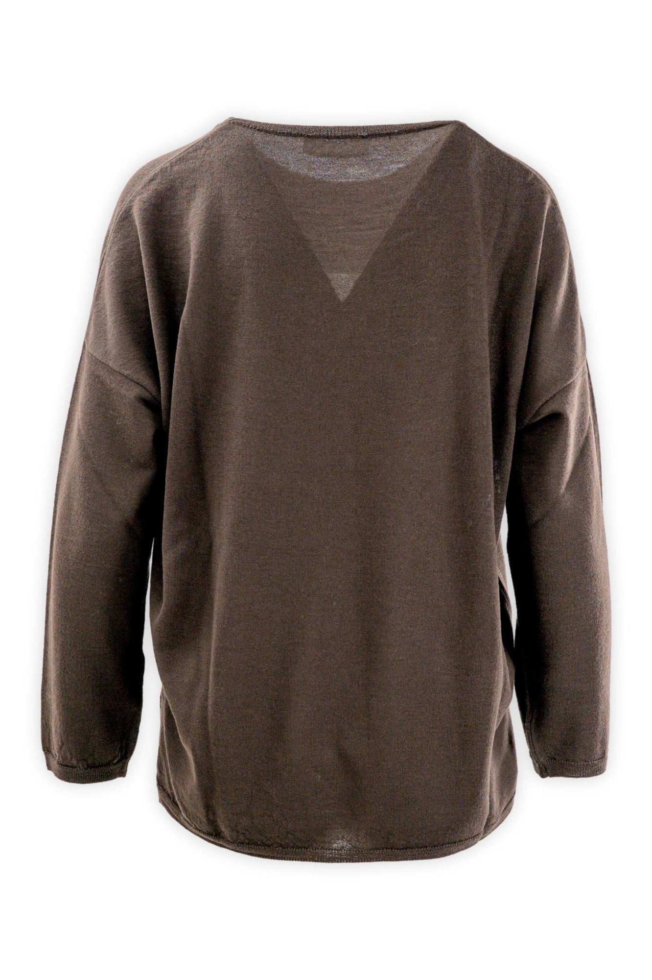 Maglia girocollo in lana pettinata finezza 14
