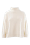 Maglia con collo a vulcano in puro cashmere finezza due fili