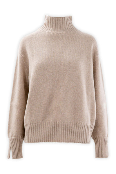 Maglia con collo a cratere in lana e cashmere