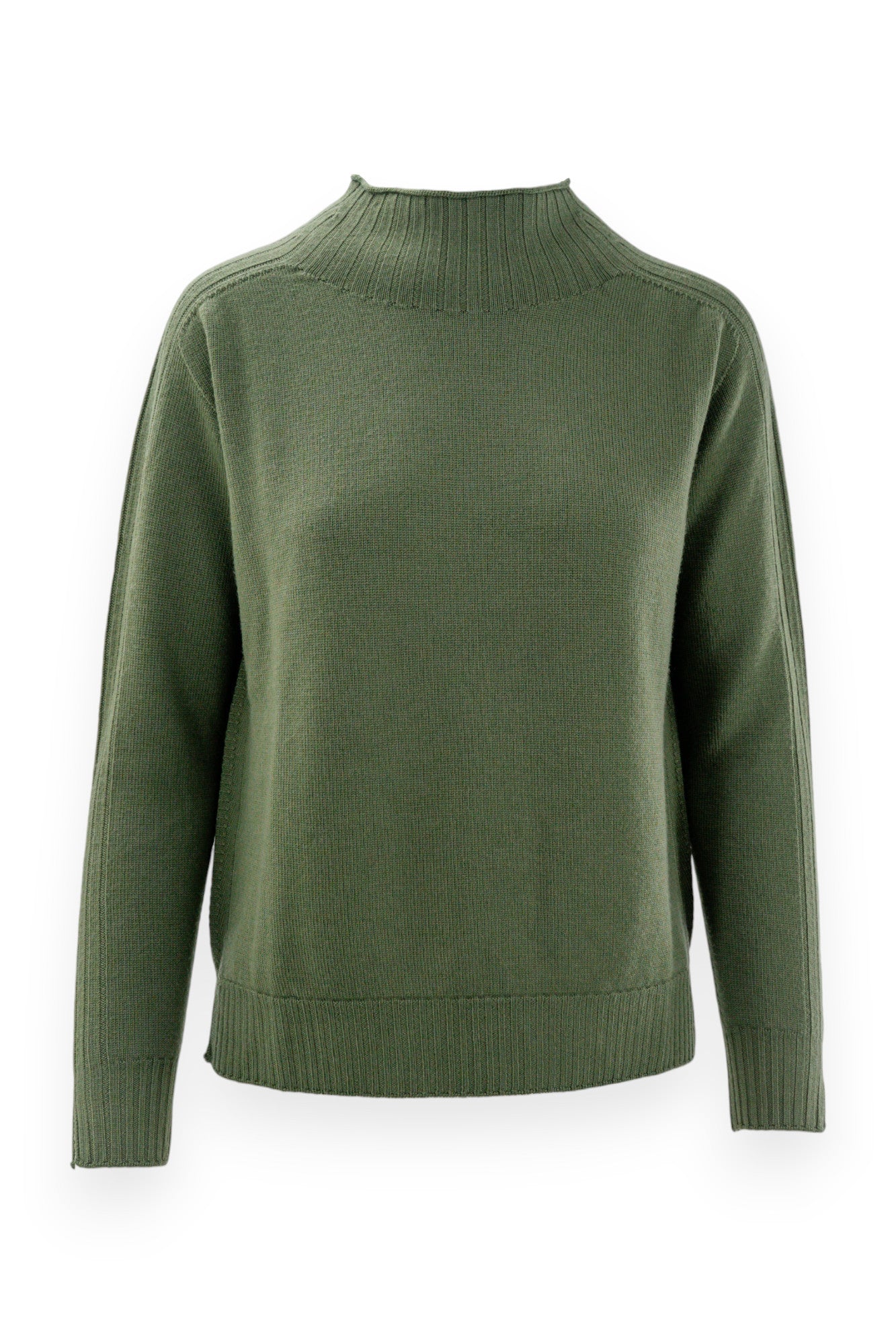 Maglia con collo a lupetto in pura lana
