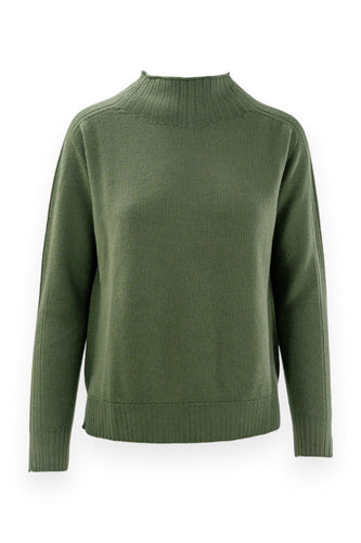 Maglia con collo a lupetto in pura lana