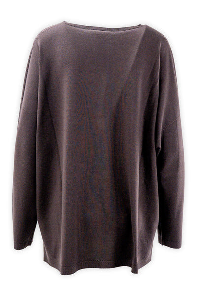 Maglia ampia in pura lana con spacchi laterali