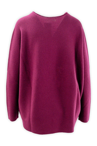 Girocollo over con taglio ad ovetto con lavorazione links