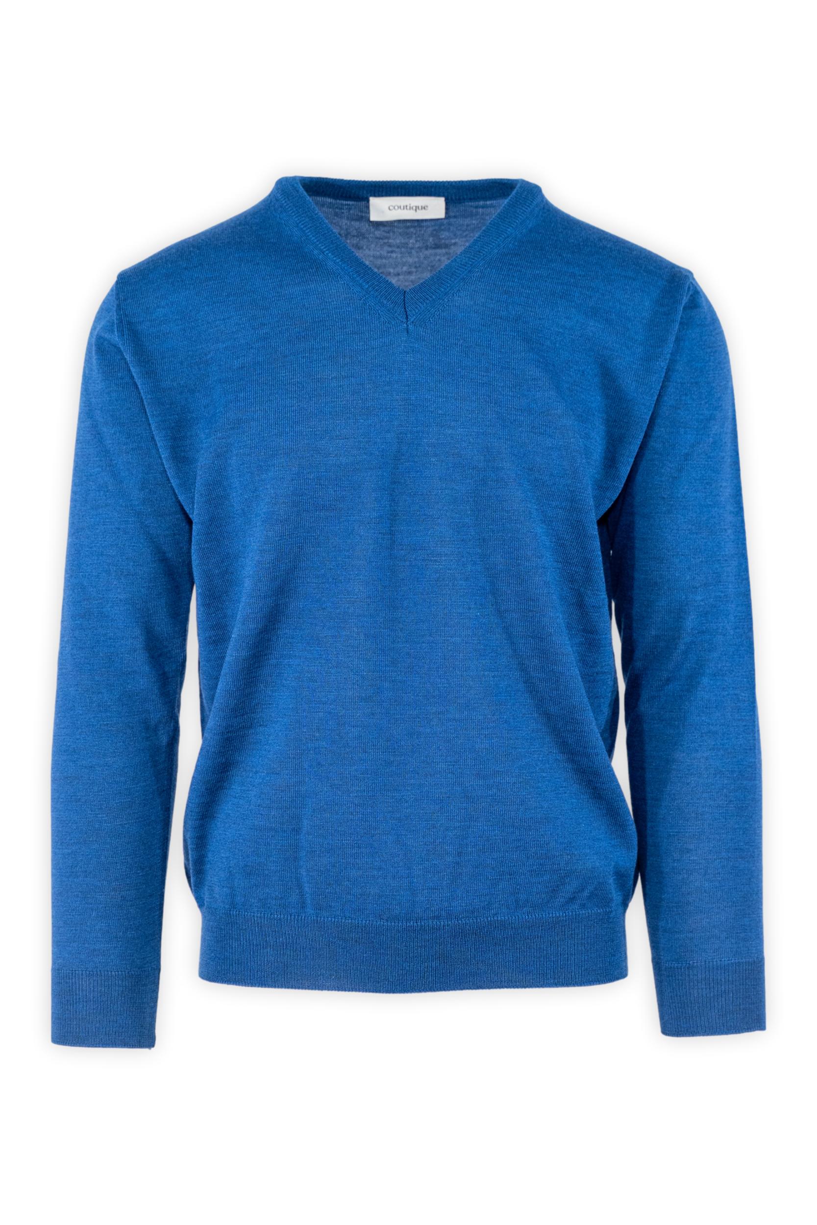 Maglia con Scollo a V in Pura Lana Zegna