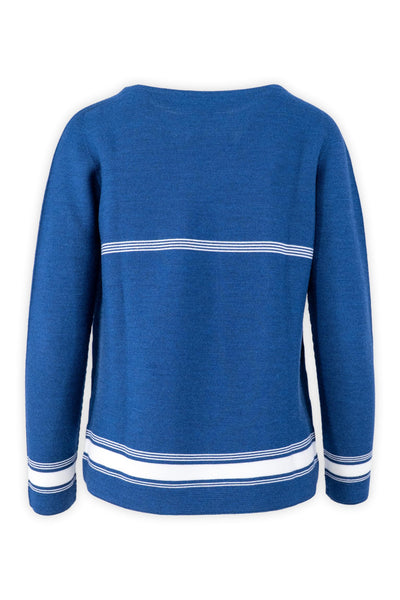 Crewneck Sweater with Striped Links