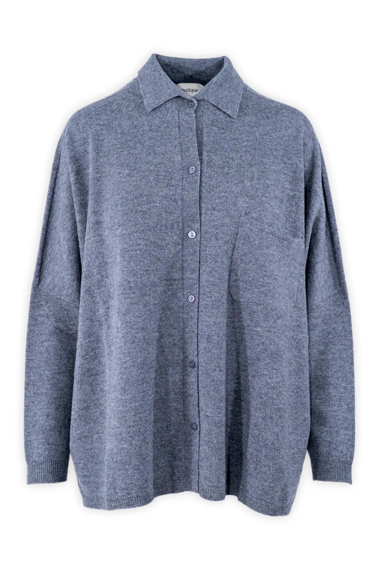 Maxi camicia in lana e cashmere