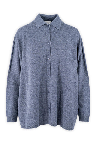 Maxi camicia in lana e cashmere