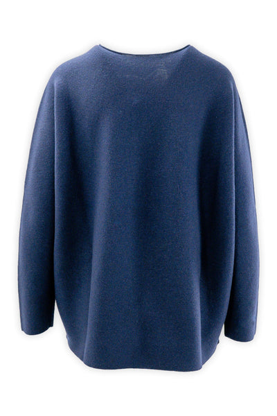 Girocollo over con taglio ad ovetto con lavorazione links