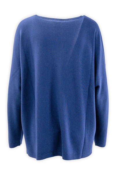 Maglia ampia in pura lana con spacchi laterali