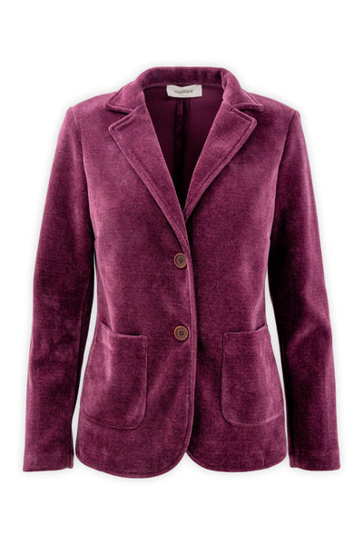 Single-breasted velvet-effect blazer