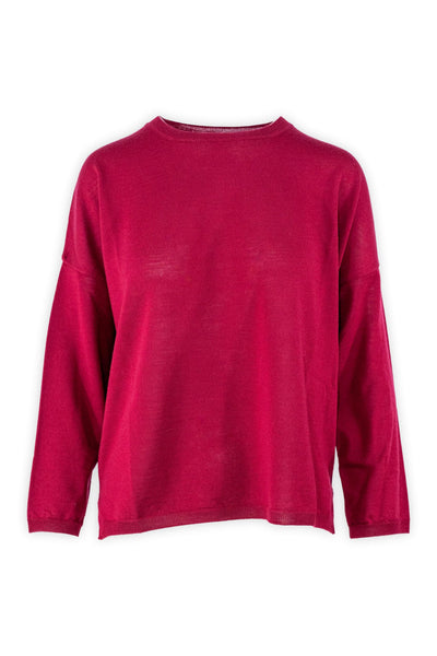 Fine 14 Gauge Combed Wool Crew Neck Sweater