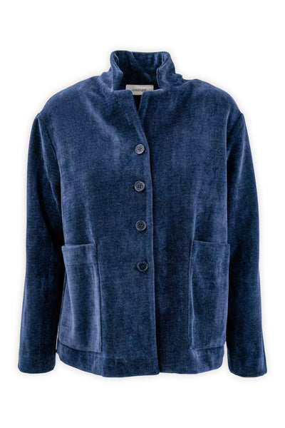 Giacca effetto velluto con collo rialzato