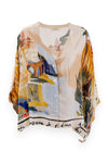 Camicia con manica pipistrello in fantasia
