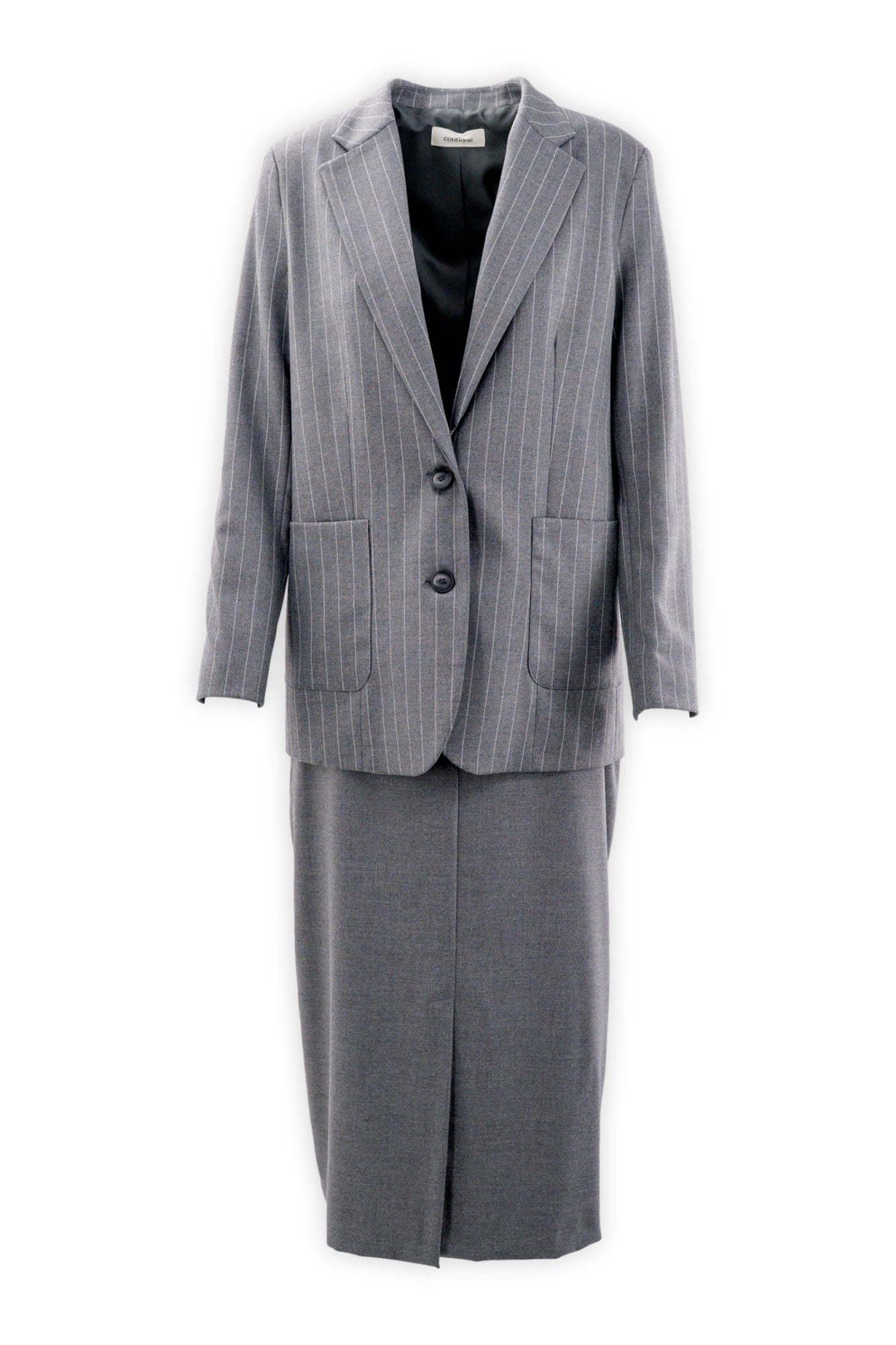Blazer monopetto foderato gessato