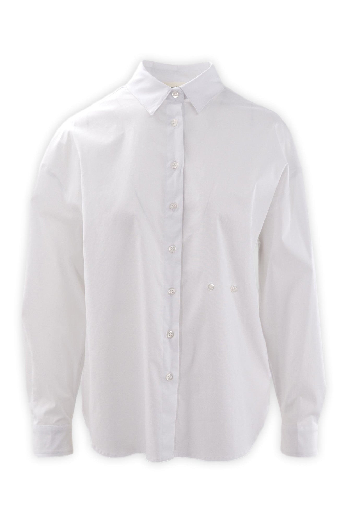 Camicia in cotone pregiato con bottoni diagonali