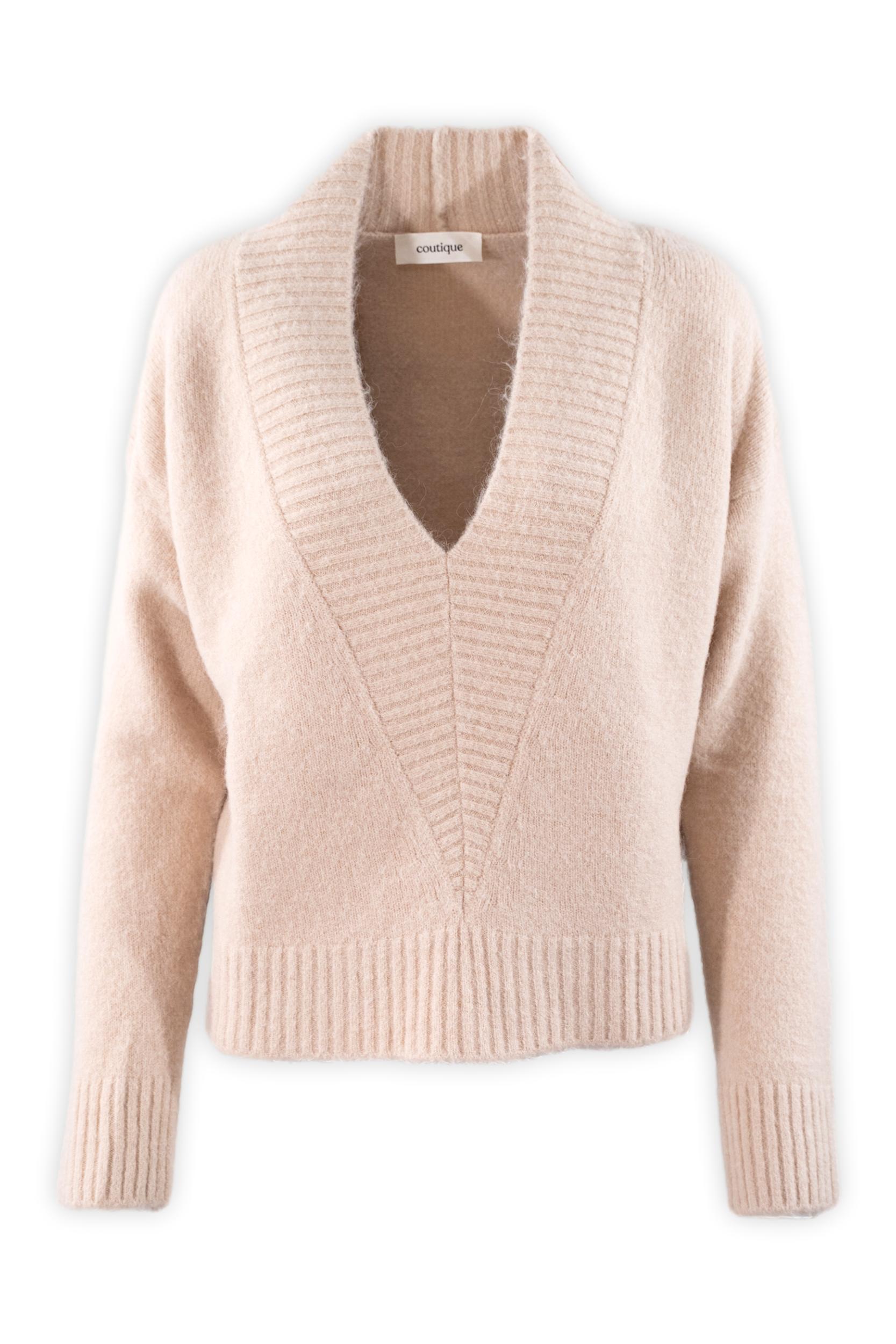 Maglia in alpaca con scollo a V profondo