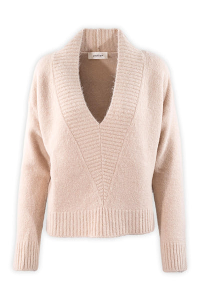 Maglia in alpaca con scollo a V profondo