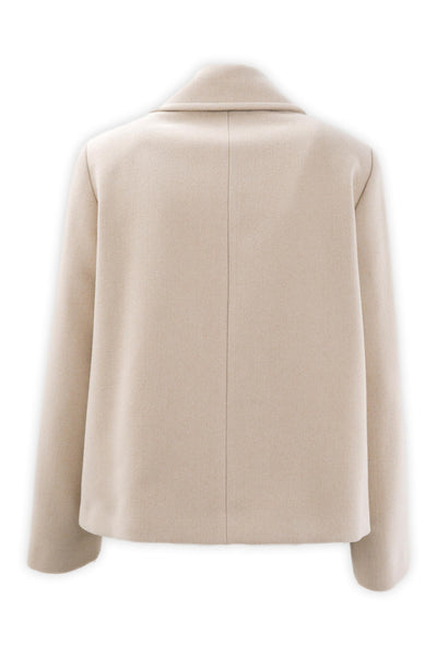 Short double-breasted coat with sporty collar